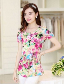 blouse wanita motif bunga T1591