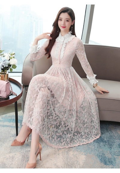 long dress brukat korea D6709