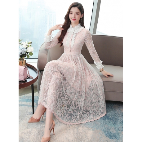 long dress brukat korea D6709