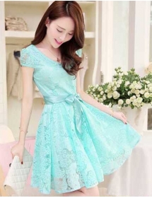 dress pesta brukat model korea D2628