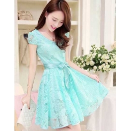 dress pesta brukat model korea D2628