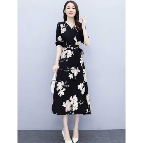 dress wanita korea D7027