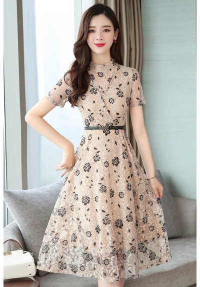 dress wanita korea D7029