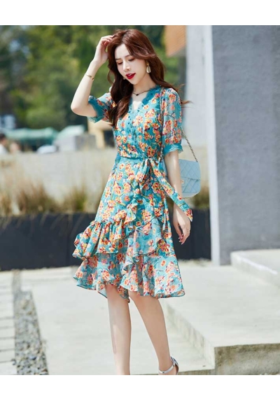 dress wanita korea D7034