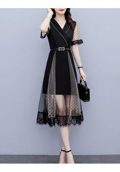 dress wanita korea D7056