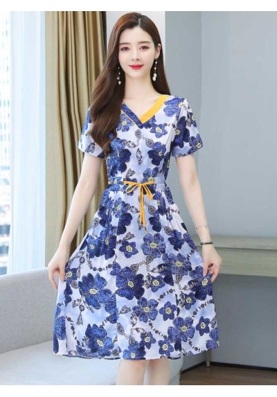 dress wanita korea D7076