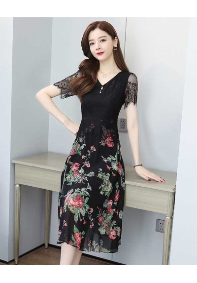 dress wanita korea D7107