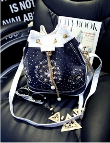 tas selempang denim model serut Bag749