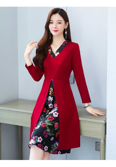 dress wanita korea D7128