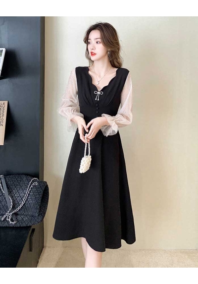 dress wanita korea D7129