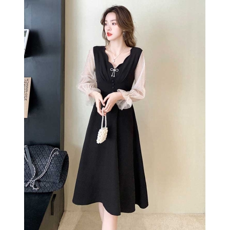 dress wanita korea D7129