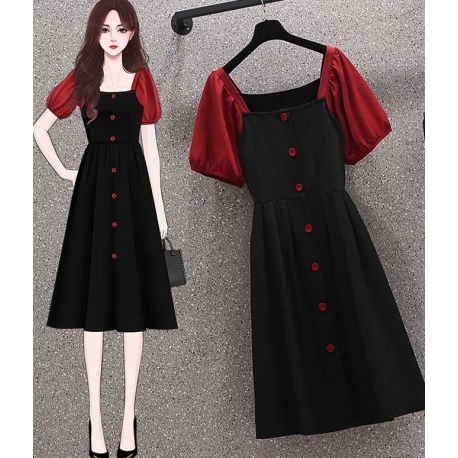 dress wanita korea D7136