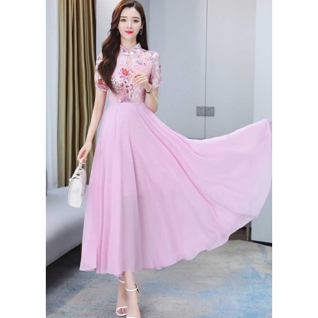 long dress wanita korea D7193