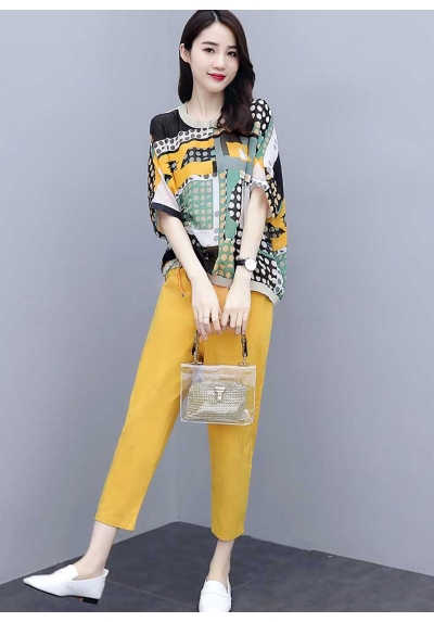 set atasan + celana wanita korea D7229