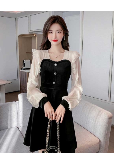 dress wanita korea D7233