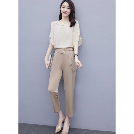 set atasan + celana wanita korea D7275