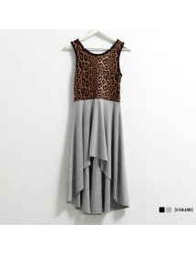 dress wanita motif leopard d350