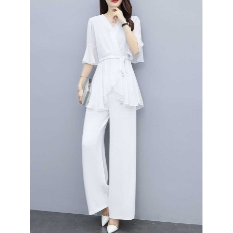 set atasan + celana wanita korea D7306