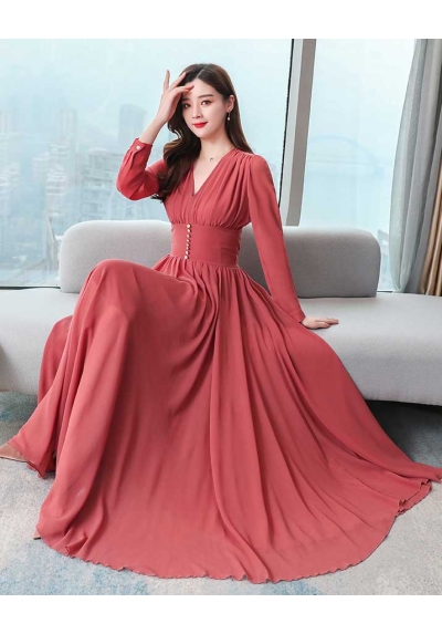 long dress wanita korea D7360