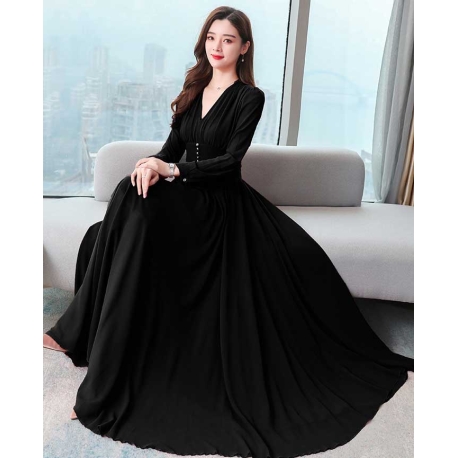 long dress wanita korea D7360