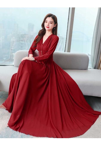 long dress wanita korea D7360