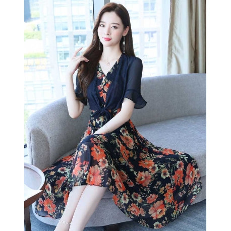 dress wanita korea D7368