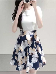 dress wanita motif bunga D1792