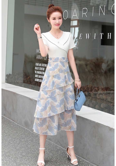 dress wanita korea D7407