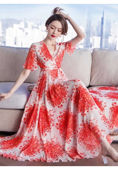 long dress wanita korea D7364