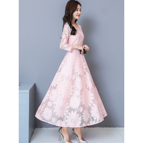 dress wanita korea D7469