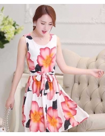 dress wanita motif bunga D1866