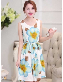 dress wanita motif bunga D1867