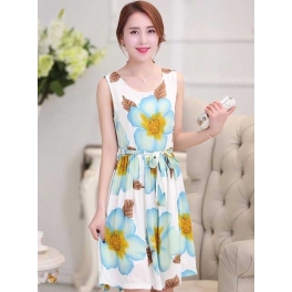 dress wanita motif bunga D1867