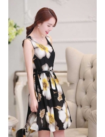 dress wanita motif bunga D1868