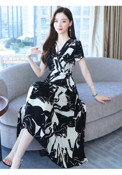 dress wanita korea D7507