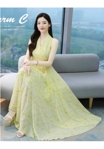 long dress wanita korea D7534