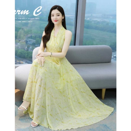 long dress wanita korea D7533