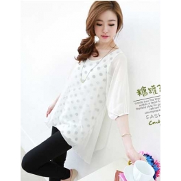 blouse wanita motif polkadot T2012