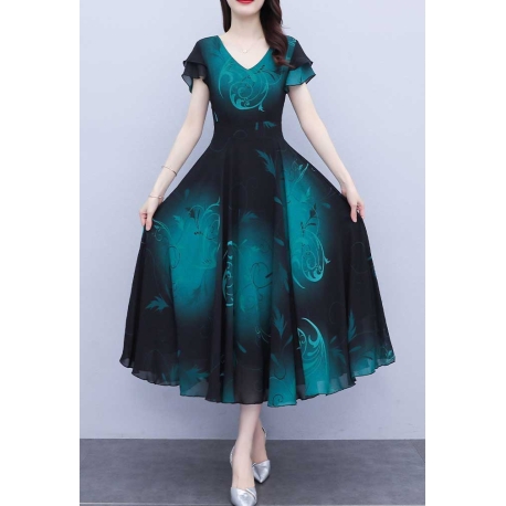 long dress wanita korea D7534