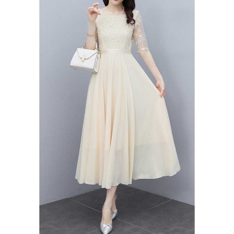 long dress wanita korea D7542