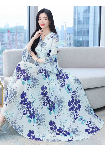 long dress wanita korea D7551
