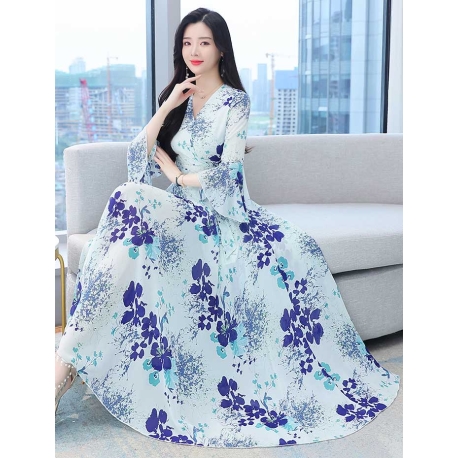 long dress wanita korea D7551