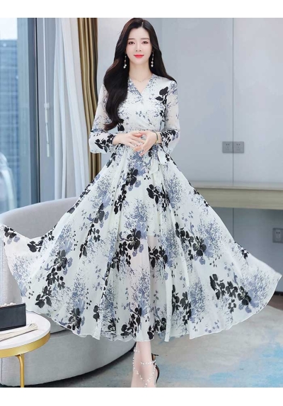 long dress wanita korea D7559