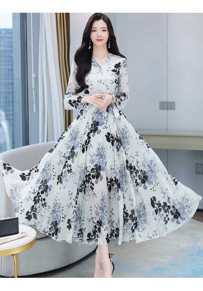 long dress wanita korea D7560