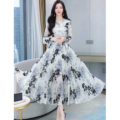 long dress wanita korea D7559