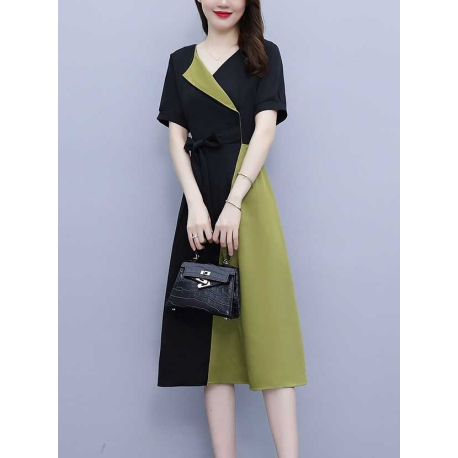 dress wanita korea D7574