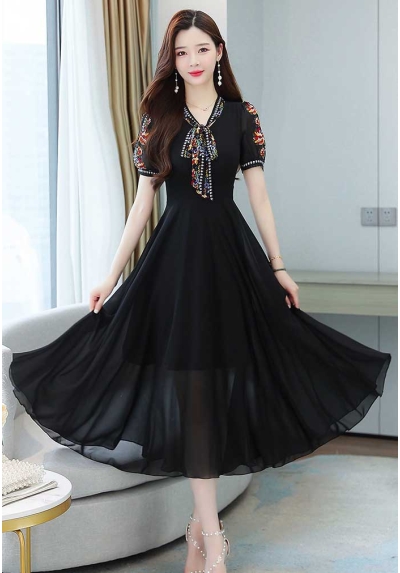 dress wanita korea D7588