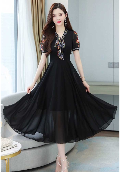 dress wanita korea D7589