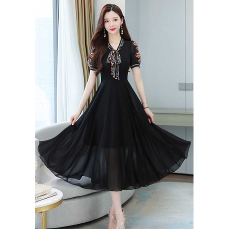 dress wanita korea D7588