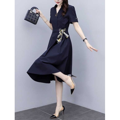 dress wanita korea D7592